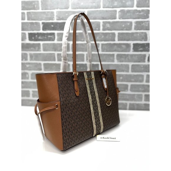 MK Gilly Large Color-Block Tote Bag -Luggage Multi - Picture 2 of 8